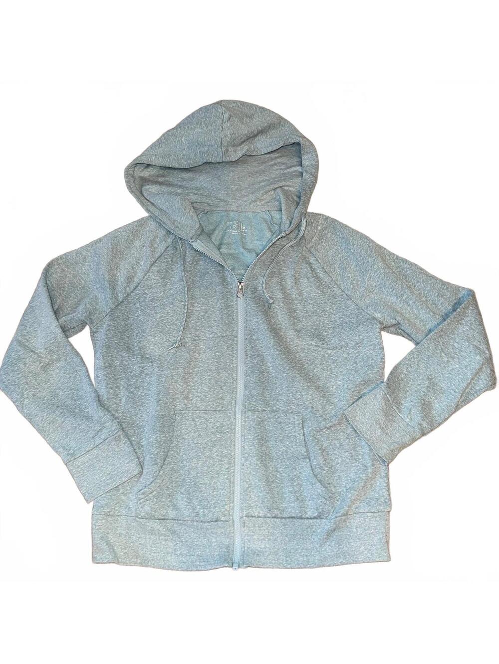 Time and Tru Women’s Gray Full Zip Hoodie Sweatshirt Size Medium 8–10